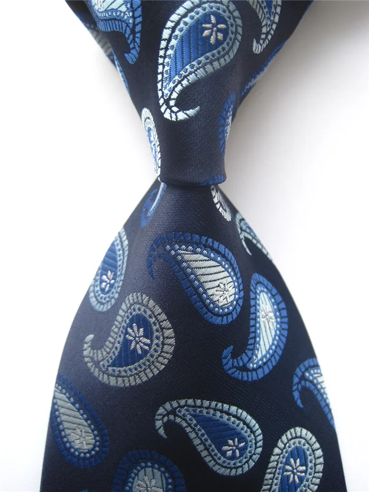 Новые Классические мужские Галстуки Синий Фиолетовый Пейсли Клетчатый 100%
