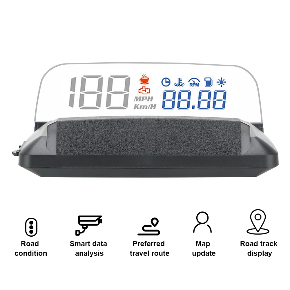 

Auto parts Car Speed â€‹â€‹â€‹â€‹Projector L3 Mirror HUD KMH MPH Speedometer Head Up display Car Detector Oil Consumption Auto HUD OBD2