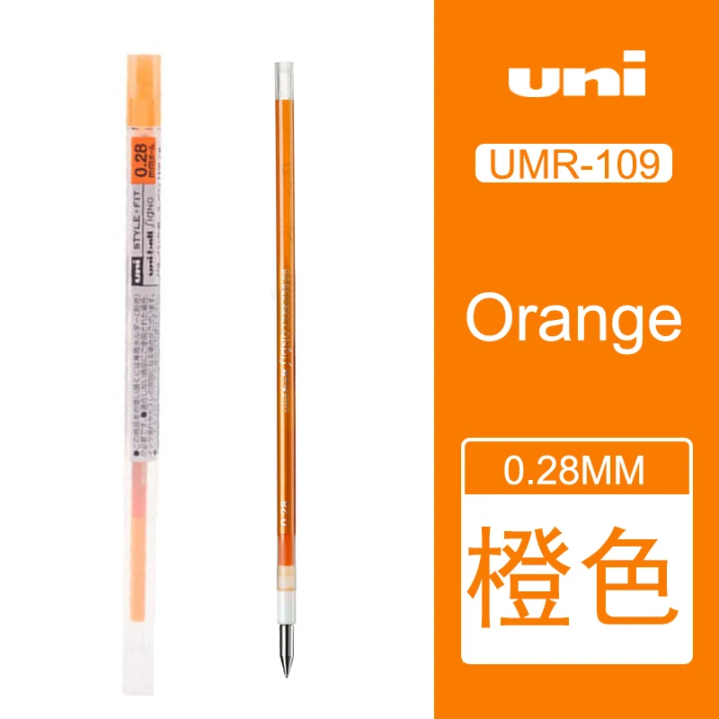 Japan Uni-Ball Mitsubishi UMR-109-28 Gen чернильные ручки для заправки 0,28 мм для стильной серии FIT UE3H-208 Японии 16 цветов - Цвет: Orange