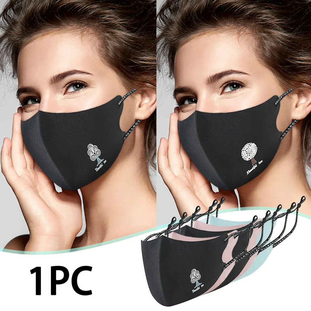 Взрослая маска модная печать Регулируемая Веревка Lced шелковая вентиляционная