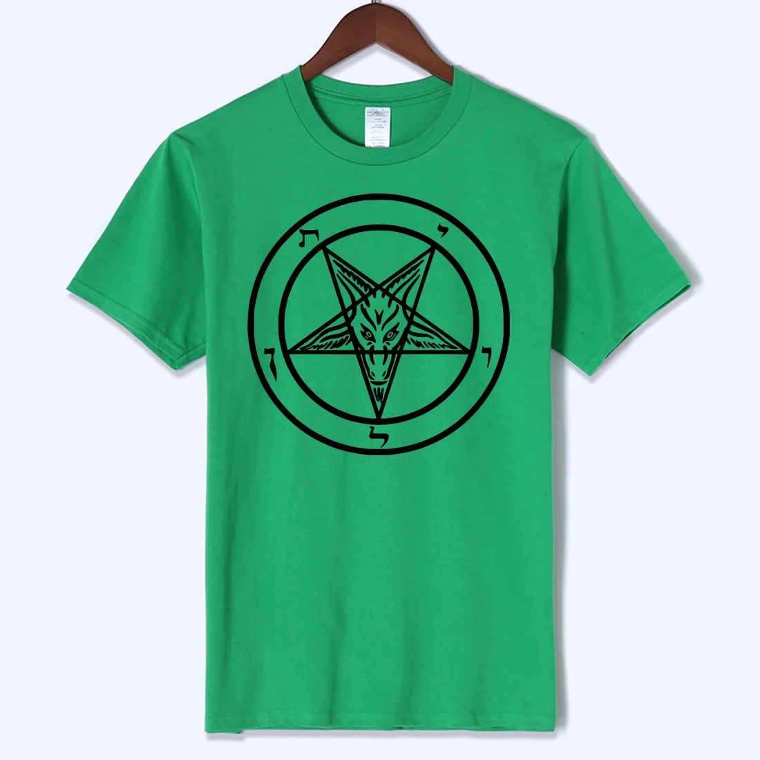 

New Pentagram Gothic Secret Satan New Men's Fashion Short Sleeve Round Neck T-Shirt Male Cool Top Street Tee