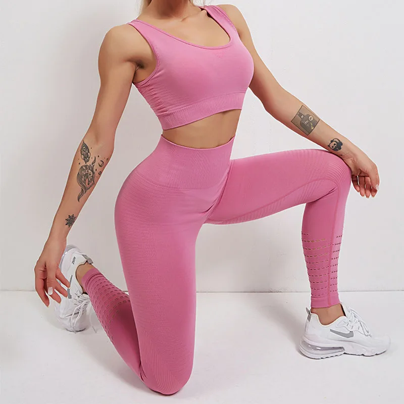 Женские леггинсы для фитнеса с высокой талией полный комплект бесшовных