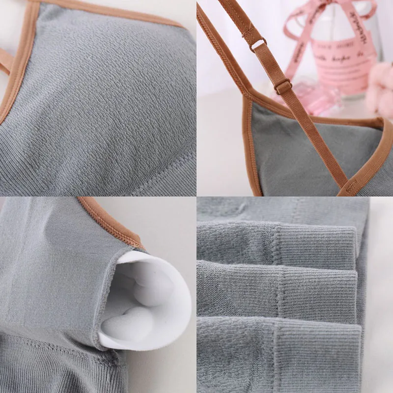 

Sports Bra Women Fitness Skin-friendly Lingerie Seamless Underwear Removable Chest Pad Tank Top Push Up Cotton Camisole