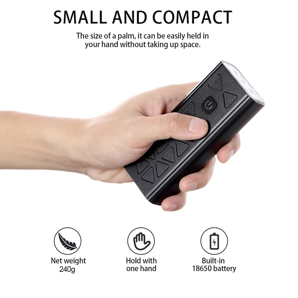 Светильник фонарь 10000-1200 мА/ч яркий светодиодный велосипедный с зарядкой от USB