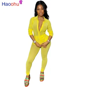 HAOOHUпикантные вечерние женские комплекты из двух предметов, спортивный костюм, блузка, спортивные штаны, костюм для фитнеса