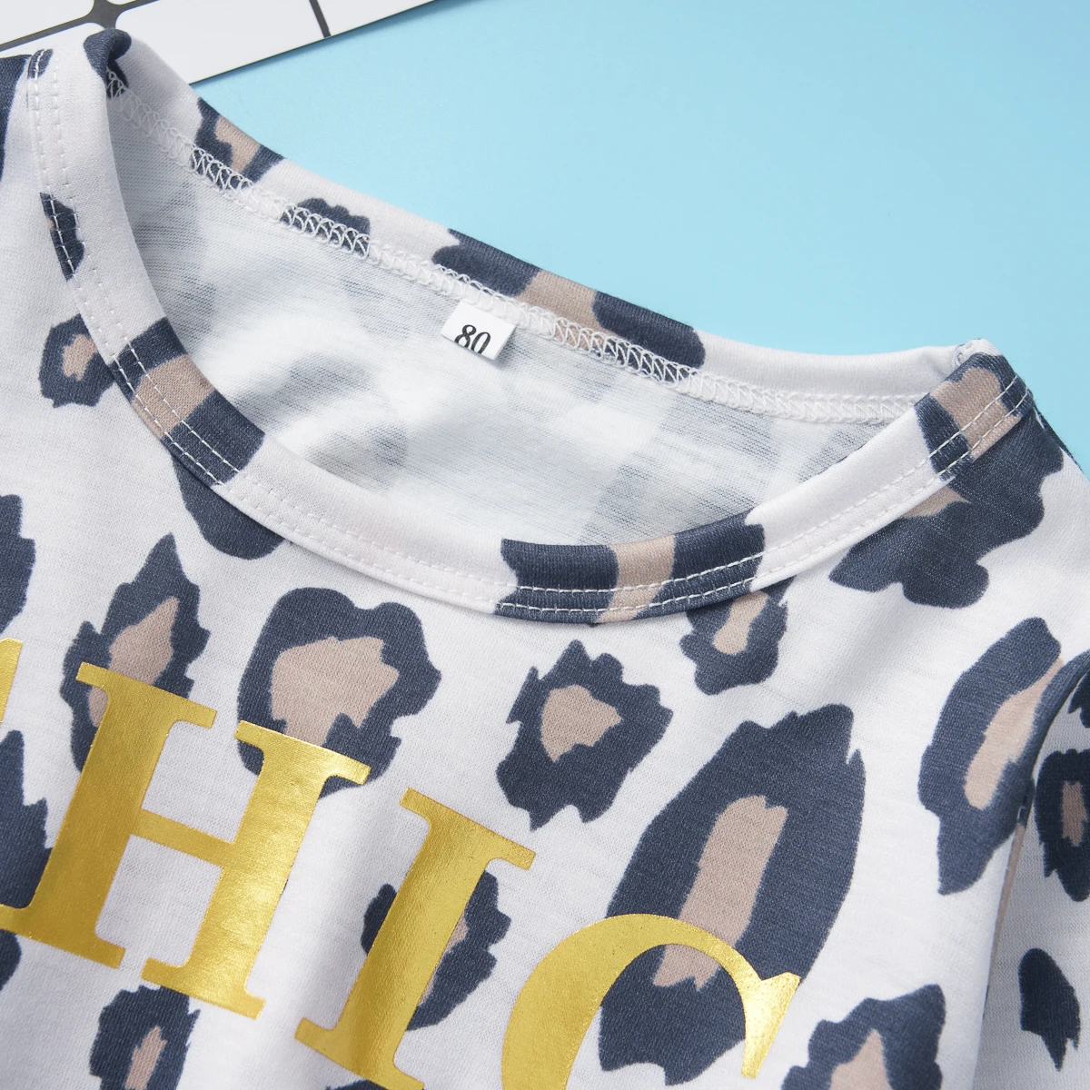 

2PCS Newborn Baby Girl Boy 0-24M Clothes Leopard Cotton Tops T-shirt Pants Outfit Set