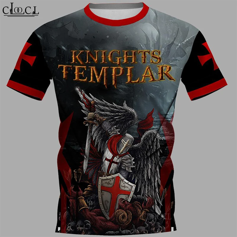 

HX Popular Knights Templar T Shirt Men Women Summer 3D Print Fashion Harajuku Casual Streetwear All-match Tops DropShipping
