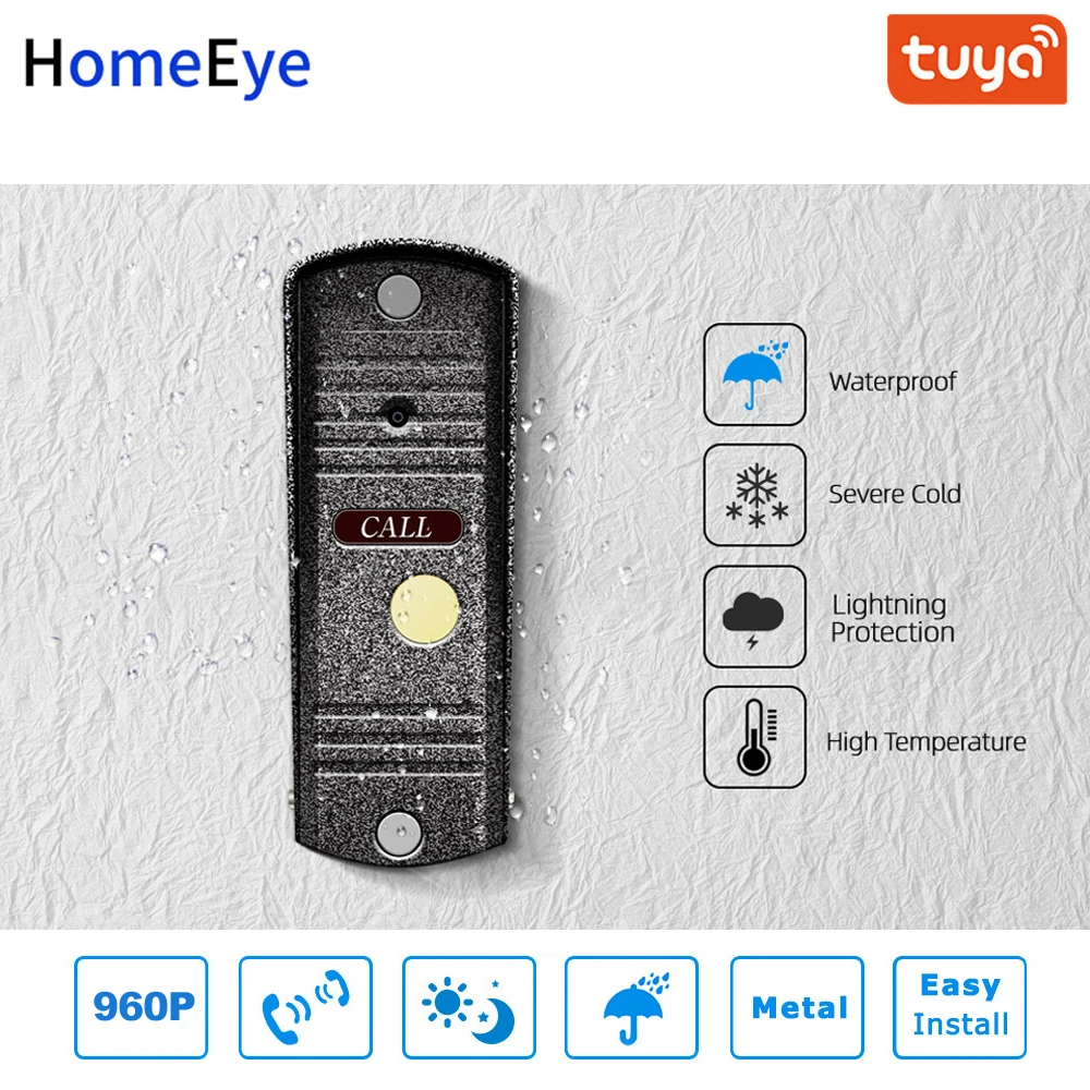 HomeEye Wi-Fi IP видео-телефон двери видео домофон Системы 960P Tuya Smart Life App дистанционная