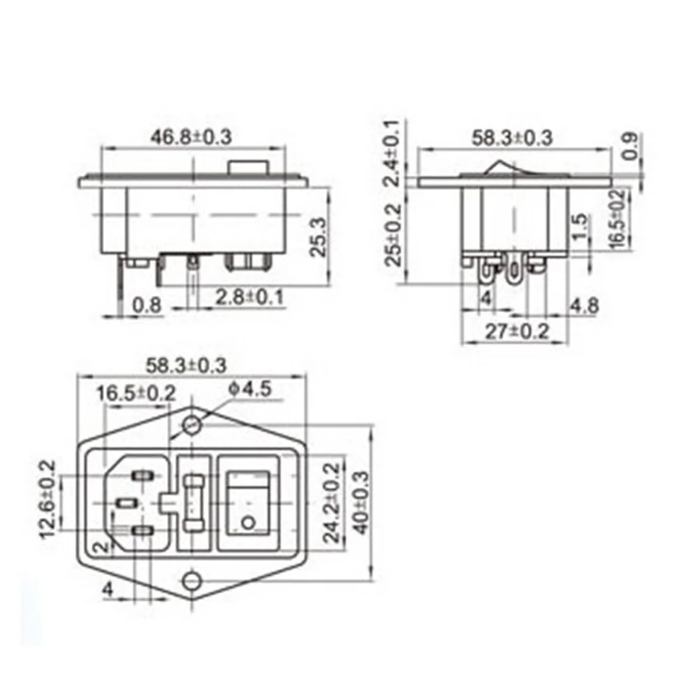 1 шт. AC 01A клавишный выключатель питания ИЭК 3 Pin 320 C14 входной мощности
