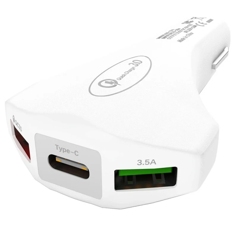 QC 3,0 Автомобильное зарядное устройство для телефона 40 Вт 7.0A Dual USB с type-C Quick Charge для iPhone Xiaomi