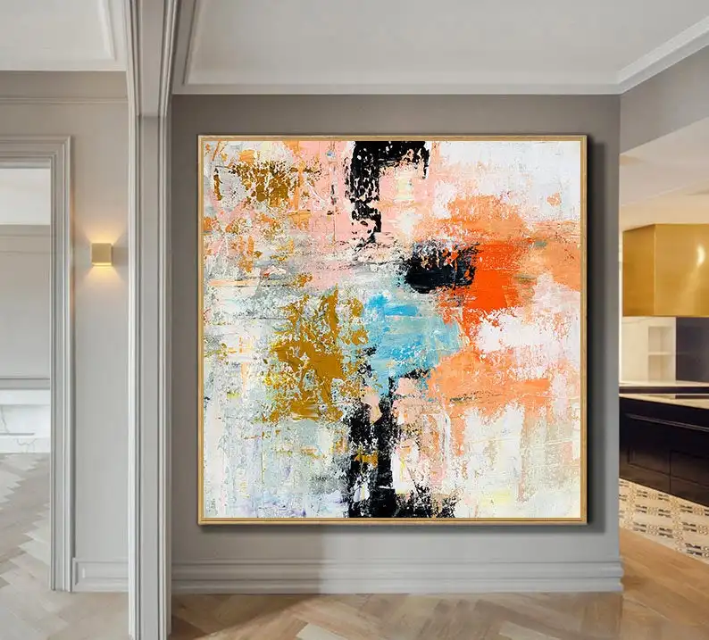 

Abstract Painting Large Wall Art Modern Wall Art Texture Painting Palette Knife Acrylic Painting Gift For Her Bedroom Wall Decor