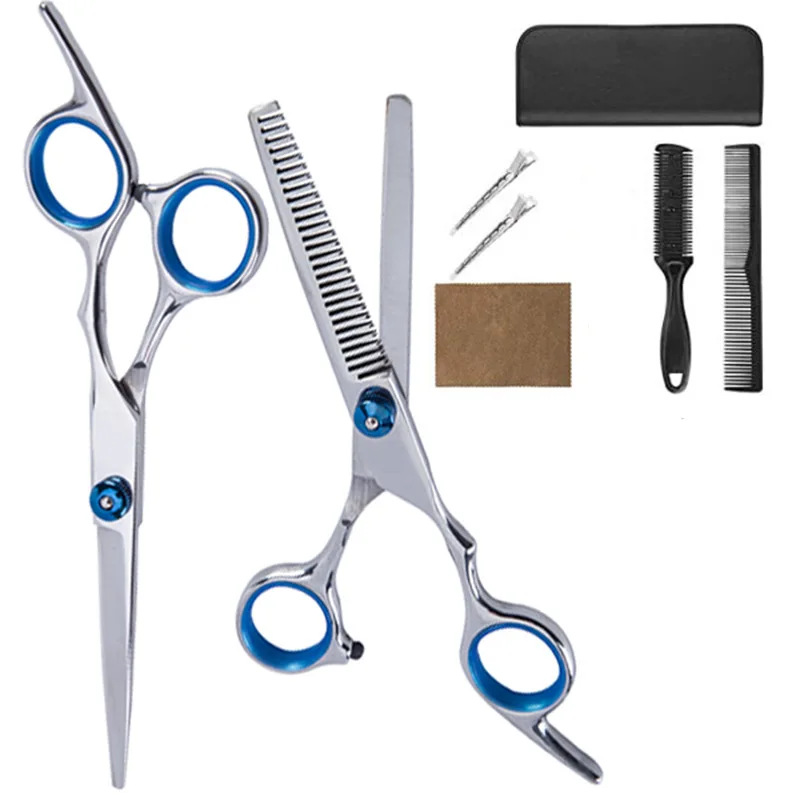 

8pcs Professional Hairdressing Scissors Set Home Barber Hair Cutting Scissors Thinning Shears Hair Comb Hairpins​ For Salon Tool
