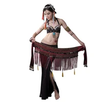 belly dance accessories woman clothing dancing hip scarf girls stage performance red dance belt classical tribal hip belt