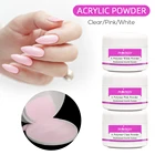 3 цвета акриловая пудра 3D Блеск для ногтей прозрачная розовая белая кристальная пудра маникюрный пигмент пыль полировка акриловая пудра для ногтей