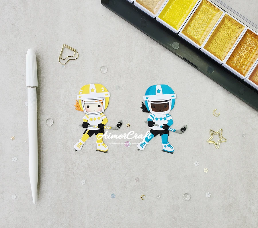 Девушка Хоккей металлический Трафаретный вырубной штамп форма нож трафарет для