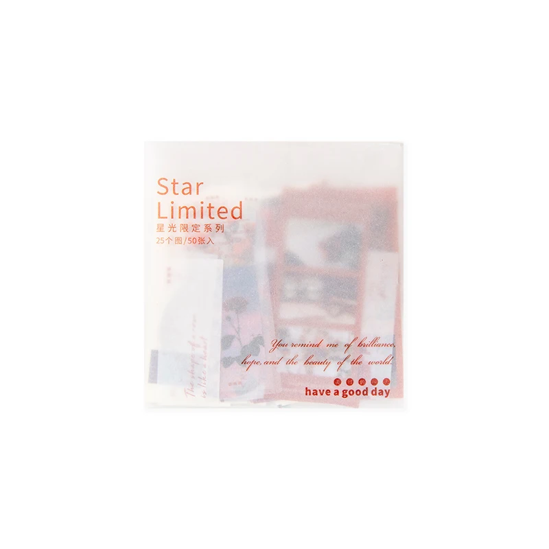 Винтажные корейские бумажные наклейки для коллажей 50 шт. | Канцтовары офиса и