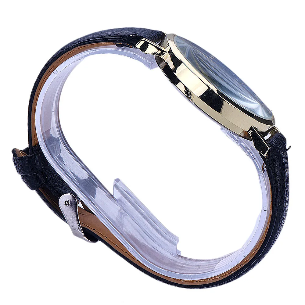 Модные роскошные часы для женщин с рисунком звезды кожаный ремешок аналоговые