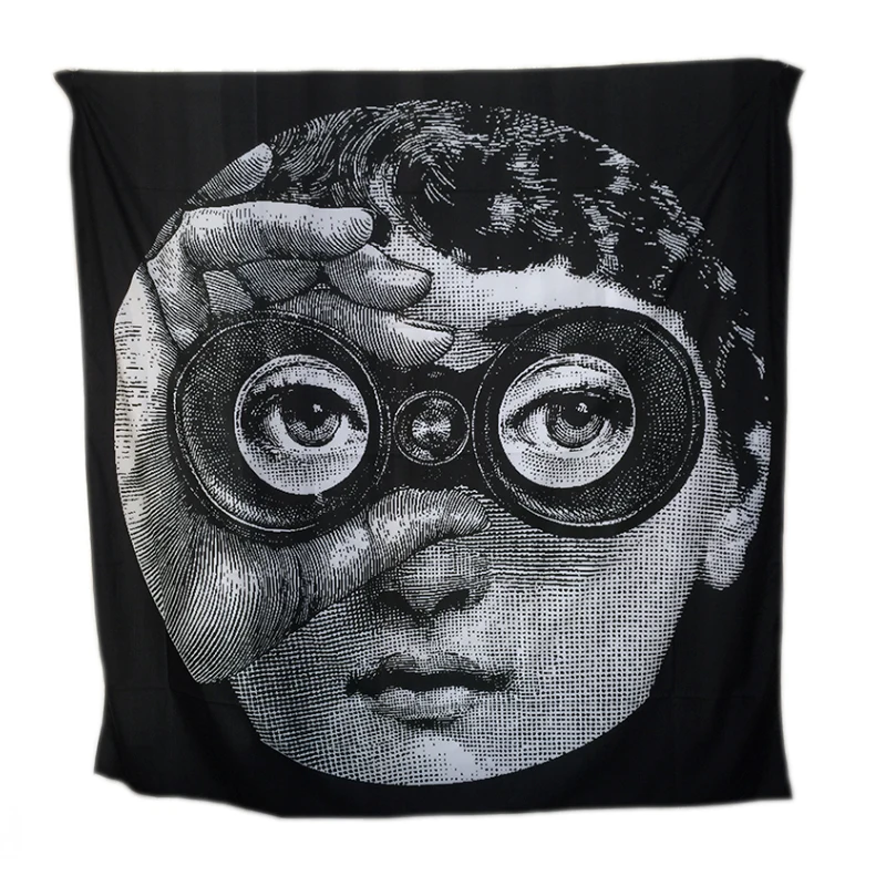 Fornasetti стиль гобелен Lina Кавальери настенный ткань бар гостиная декоративные шторы Ретро черный и белый скатерть