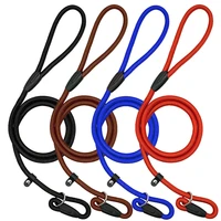 pet dog nylon rope training leash slip lead strap 5ft pet collar training show leash adjustable traction collar