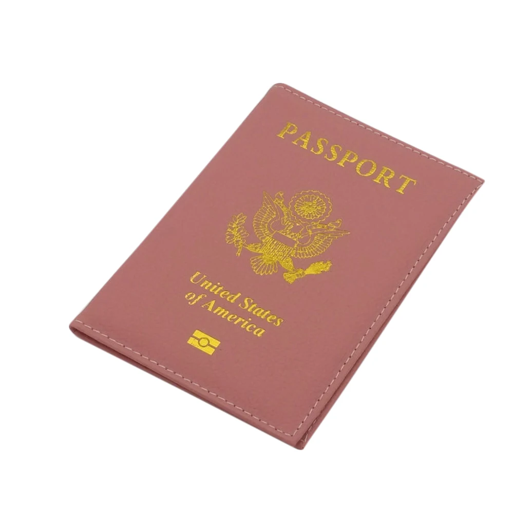 dark pink Американский держатель для паспорта, американские обложки для паспорта, для девушек, для путешествий, из искусственной кожи, индивидуальный, для женщин, розовый, портативный, для кредитных карт, новинка - Цвет: dark pink