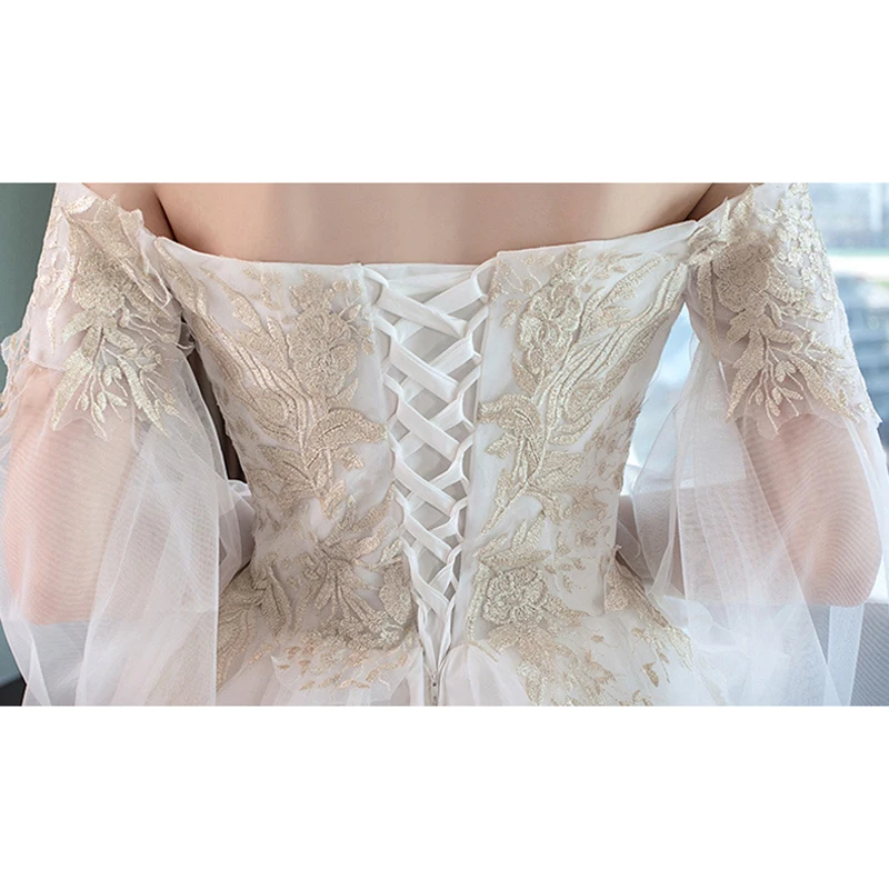 Роскошные кружевные свадебные платья с вышивкой 2021 длинный шлейф 100 см Белый/цвет