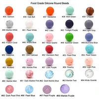 100pc silicone baby teething beads 15mm safe food grade care chew round bpa free silicone beads teether nursing necklace