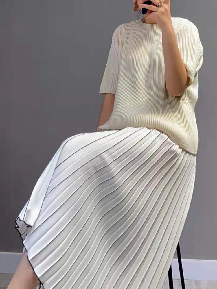 Женские плиссированные брюки Miyake свободные широкие большого размера в Корейском