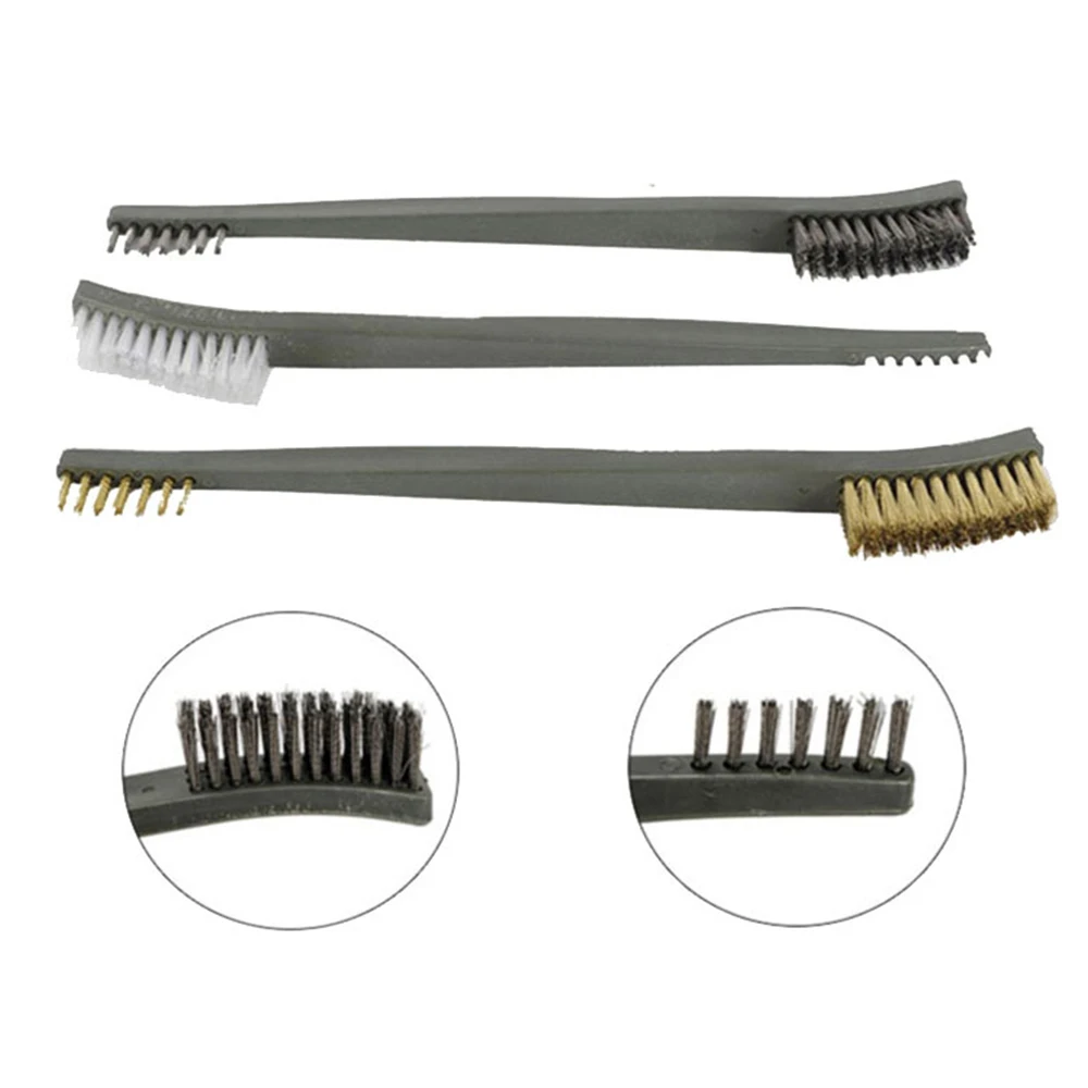 

Mini Wire Brush Black Brass Stainless steel Metal Rust remover Workshop