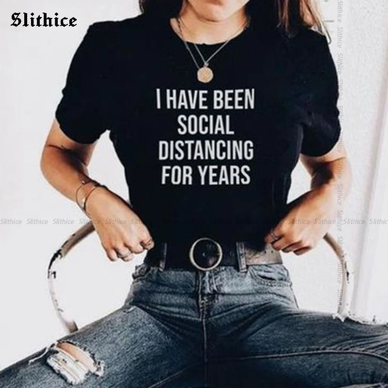 

Забавная женская футболка с надписью «I BEEN SOCIAL» на протяжении многих лет, женская футболка с графическим принтом, черная футболка, женские ф...