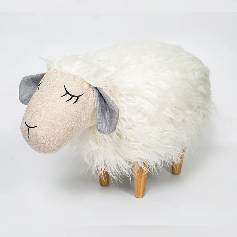 Кресло пуф для обуви тканевый стул из массива дерева Скандинавская декоративная