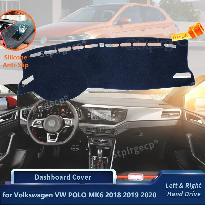

for Volkswagen VW POLO MK6 2018 2019 2020 Silicone Anti-Slip Mat Dashboard Cover Pad Sunshade Dashmat Protect Carpet Anti-UV