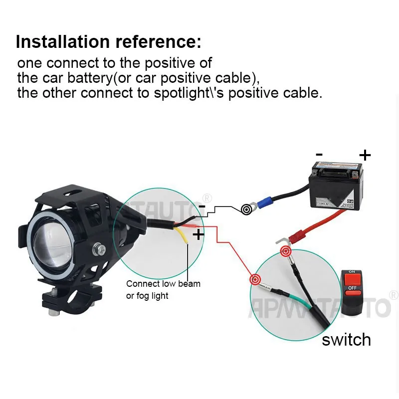 

1PCS Motorcycle Locomotive Modification Add Horn Headlight Switch Waterproof 2-wire Handlebar Switch Flameout Switch Headligh