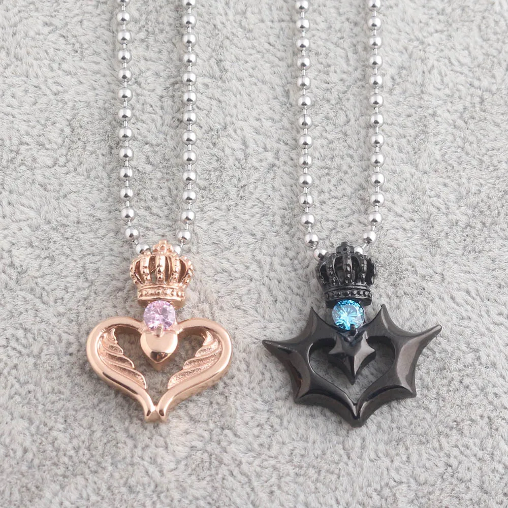 

Korean Fashion Necklace Her King His Queen Crown Love Pendant Couple Necklace Hot Sale Gift