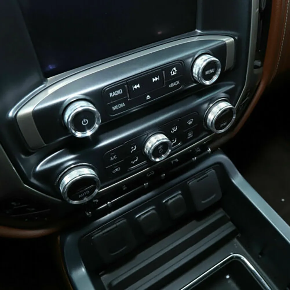 

2014-18 Switch Knob Cover Aluminum Alloy Central Control For Chevy Silverado