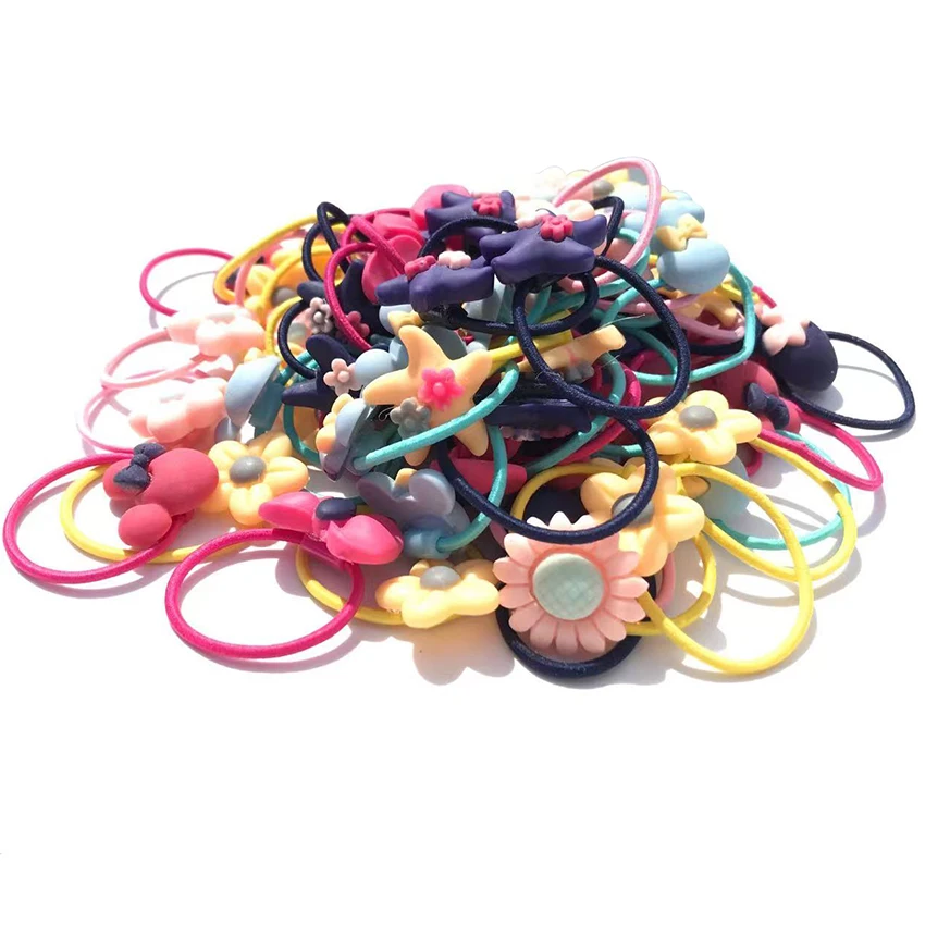 20/40Pcs Girls Hair Accessories Gift Box Elastic Bands Flower Clip Bows New Headband Hairband Cute Hairbands for Kids - купить по