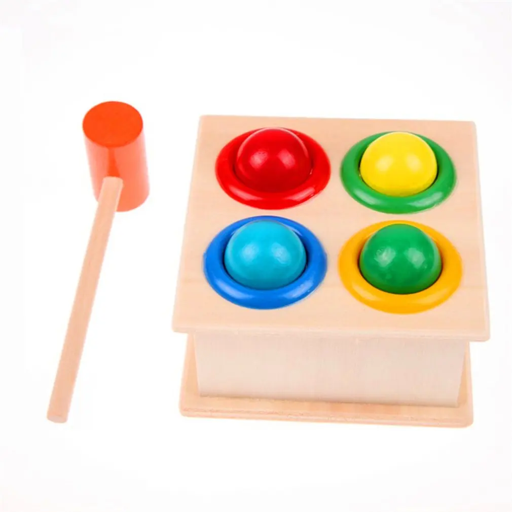 Caja para martillar de madera para ni&ntilde;os, juego divertido de h&aacute;mster, juguete Juguetes educativos de Aprendizaje Temprano-0