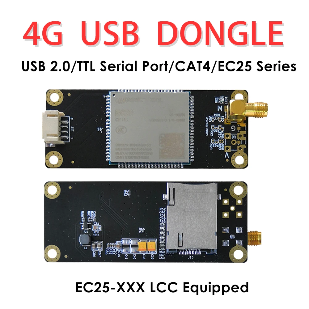 4G LTE Modems to USB2.0 Adapter W/Quectel EC25 Series IoT/M2M-optimized LTE Cat 4 LCC Module SIM Card Slot or GPS LTE FDD
