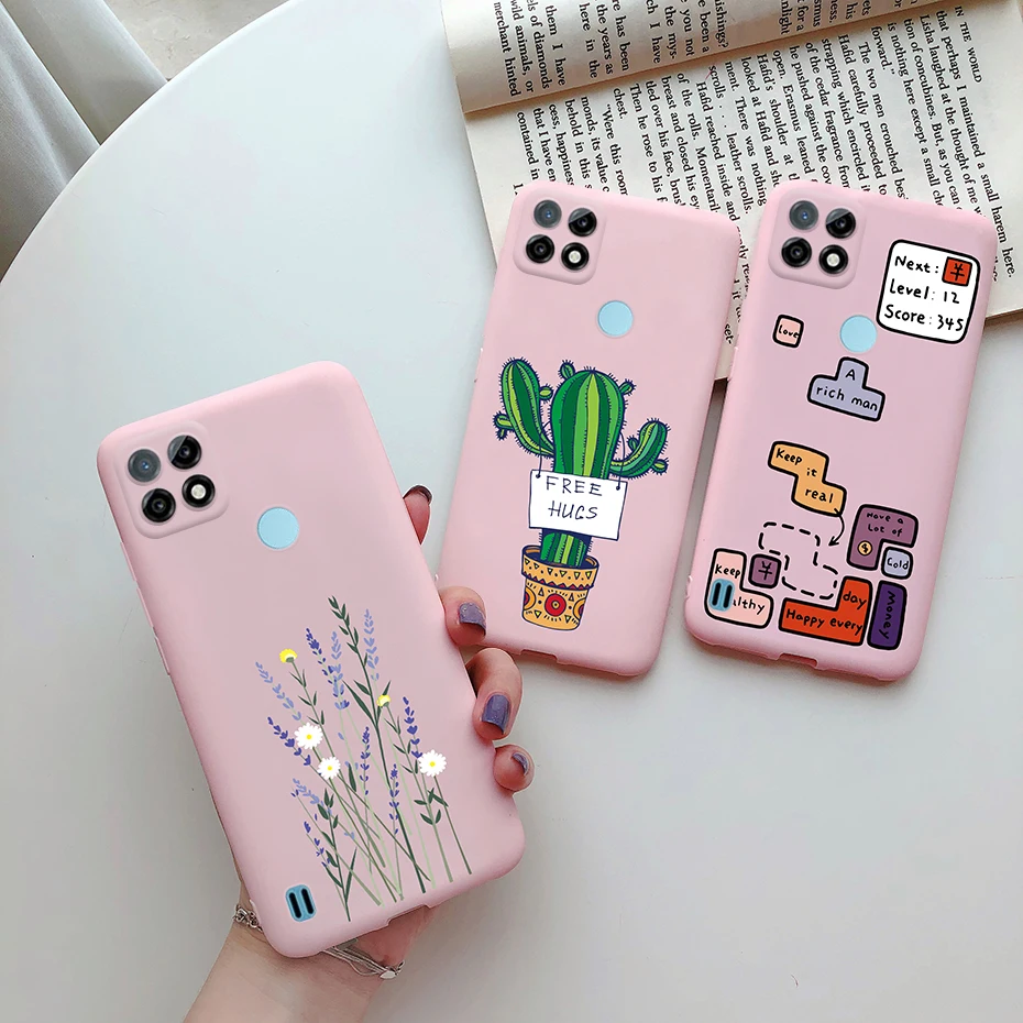 for oppo realme c21 case 6 5 cute painted cover matte soft silicone phone case for realme c21 2021 realmec21 c 21 case bumper free global shipping