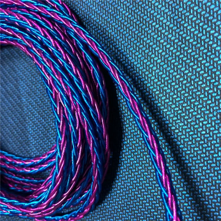 Монокристаллический медный сине фиолетовый плетеный провод 8 ниточный Плетеный