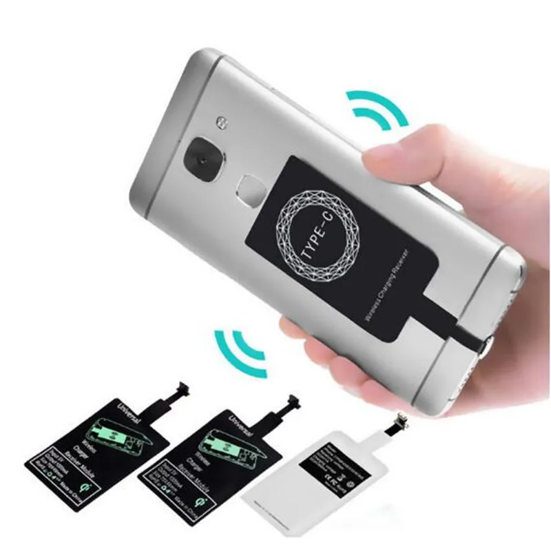 

Wireless Charger Induction Receiver Qi Charging Adapter For iPhone 7 6 6S 5S Micro USB Type C Wireless Charge Pad dock Connector