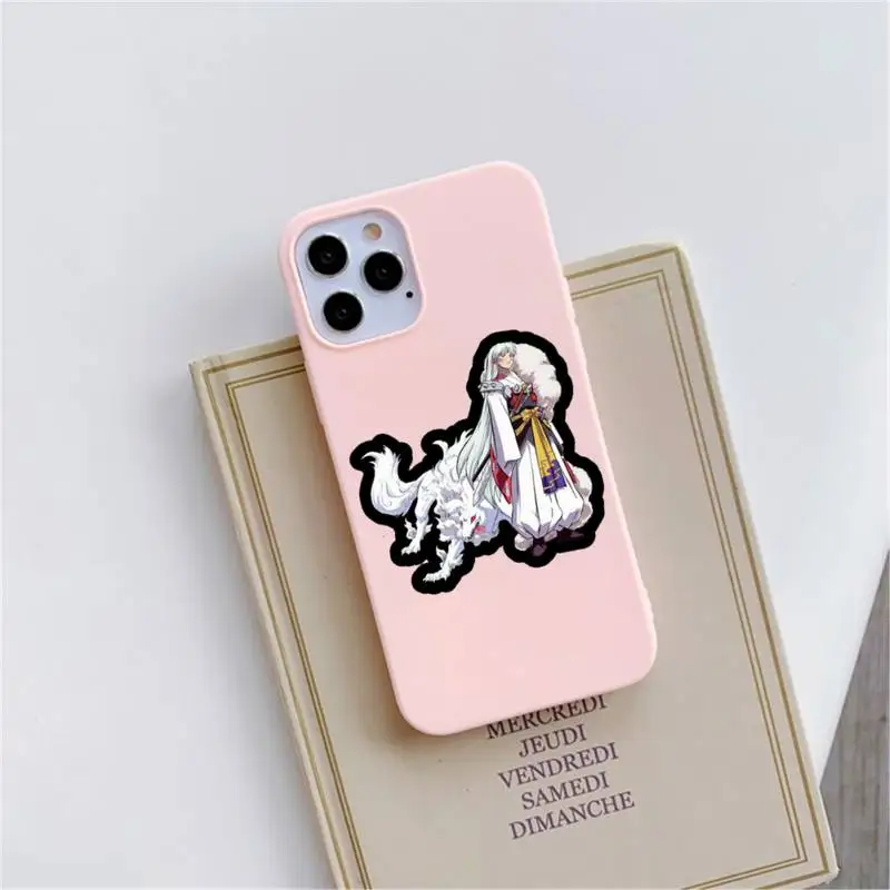 

Cartoon Inuyasha Phone Case Pink Candy Color for iPhone 11 12 mini pro XS MAX 8 7 6 6S Plus X SE 2020 XR