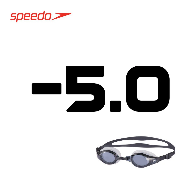 Очки для плавания Speedo, близорукость, очки для плавания, оптические очки, пульс, водонепроницаемые очки для плавания для мужчин и женщин, 150~ 800 градусов - Цвет: Black -5.0 Degree