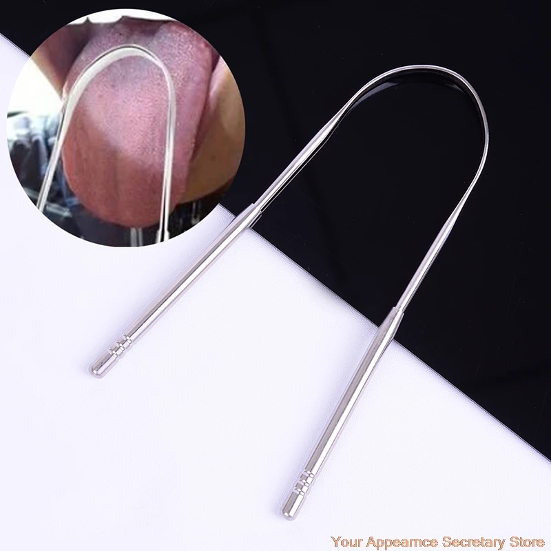 

1 шт. Нержавеющая сталь язык скребок очиститель свежее дыхание чистки покрытый язык Зубная щётка Стоматологическая гигиена полости рта инс...