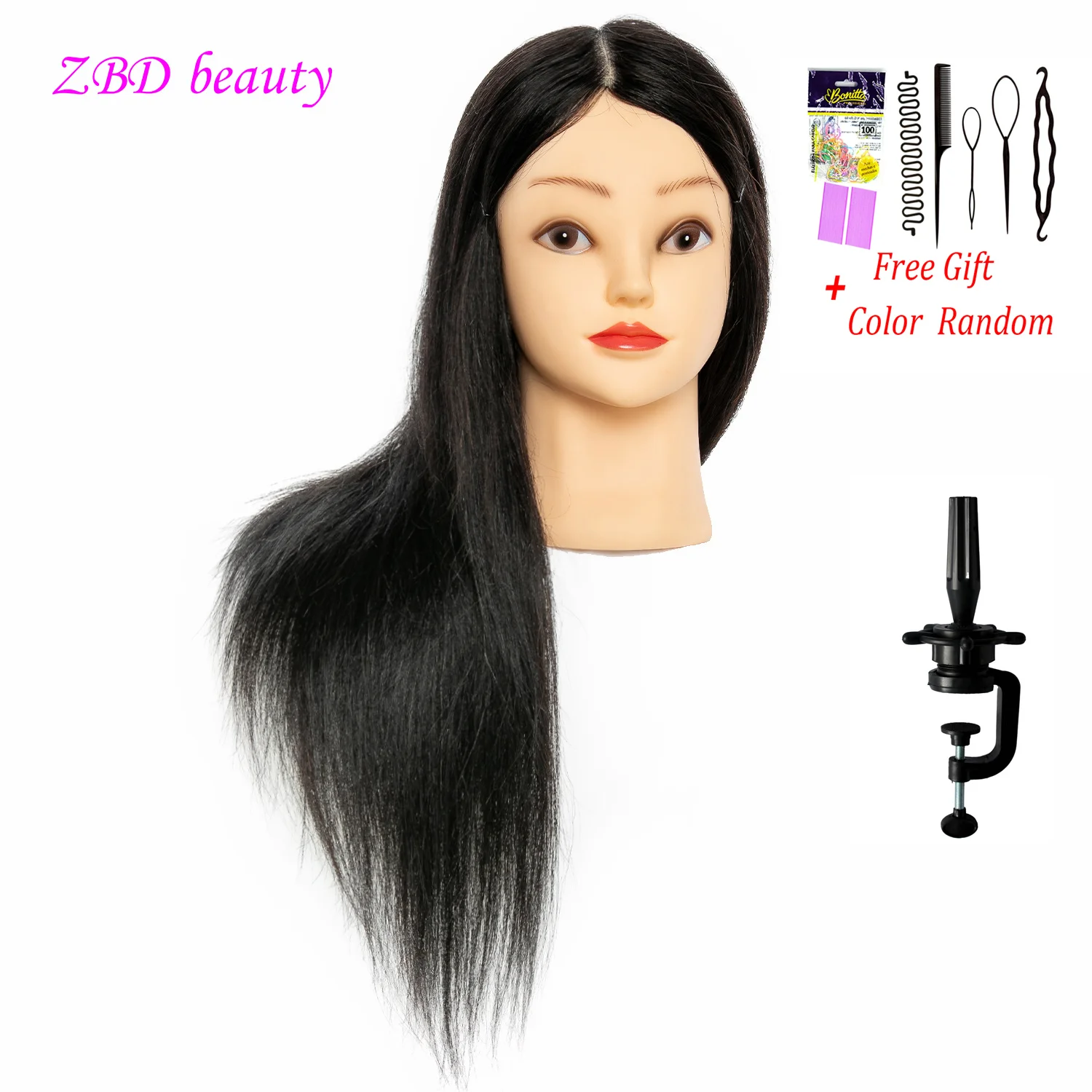 1 Pcs Mannequin Head 85% Real Human Hair  Hairstyles Hair Training Styling Professional Hairdressing head