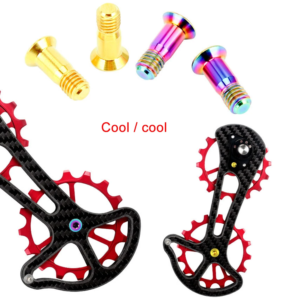 

2pcs/box Road Mountain Bike Bolts Bicycle M5x14.2 Rear Derailleur Pulley Jockey Wheel Fixing Bolts Screws Titanium Alloy