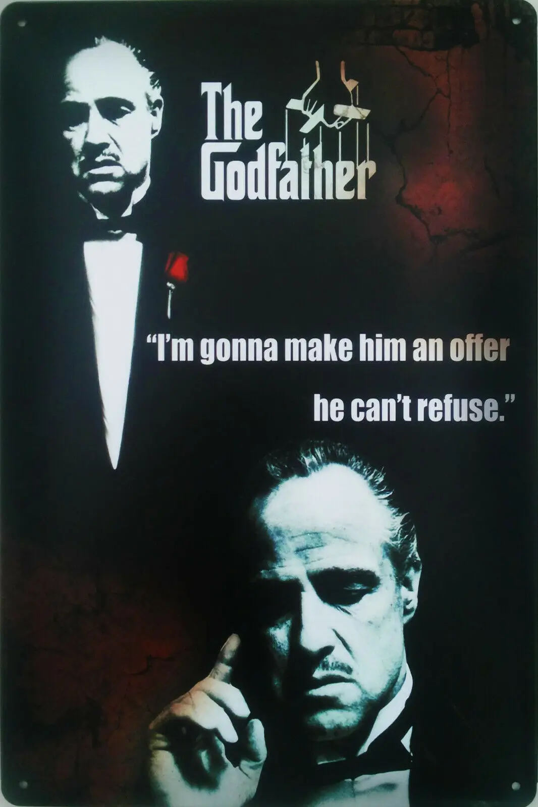 Крестный отец металлический жестяной знак украшение для паба бара потертый шик