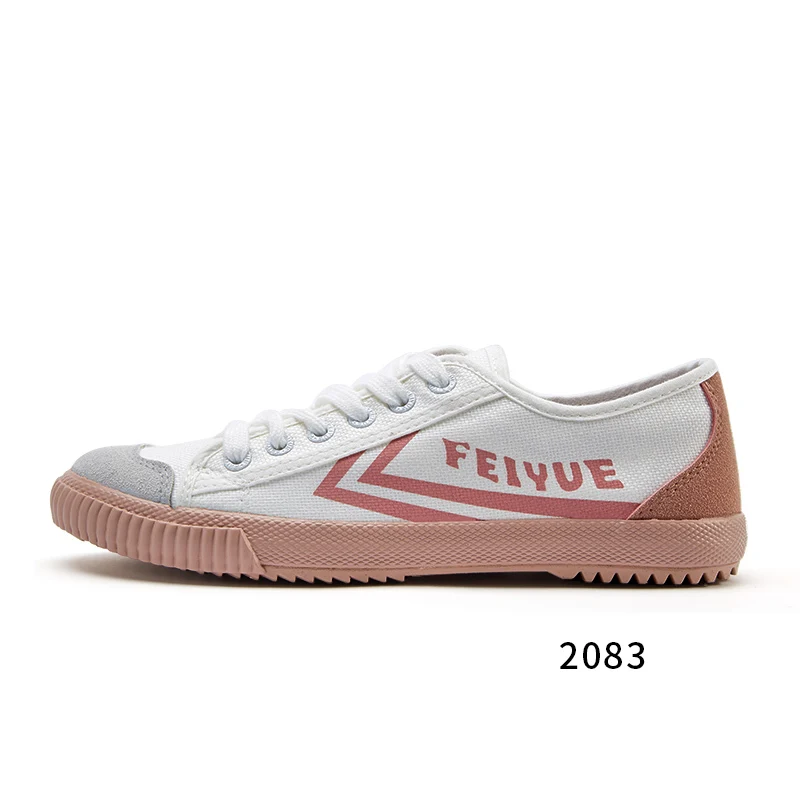 Feiyue/Новинка 2084 года; парусиновая обувь; оригинальная женская обувь; вулканизированные кеды; Женская дышащая повседневная обувь; 2 цвета; нескользящая обувь - Цвет: Розовый