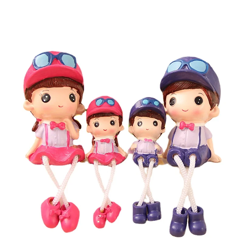 

Nordic Home Decoration Girl Resin Cute Car Ornaments Decorations Wedding Anniversary Gift for Couple Set Resin Charms Boneca A