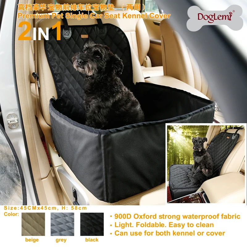 

Doglemi 2 In 1 Delux Pet Front Seat Cover Protector 900D Nylon Waterproof Dog Pet Car Carrier Booster Seat Cover Carrying Bags