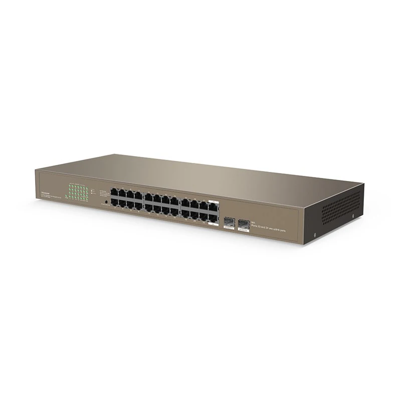 24 портовый гигабитный Неуправляемый коммутатор Ethernet с 2 слотами SFP|Сетевые